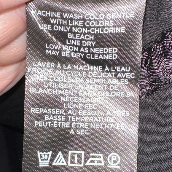 Maeve Anthropologie Wrap Skirt Size 16 Black Midi A-Line Tie Waist Flowy - Picture 5 of 6